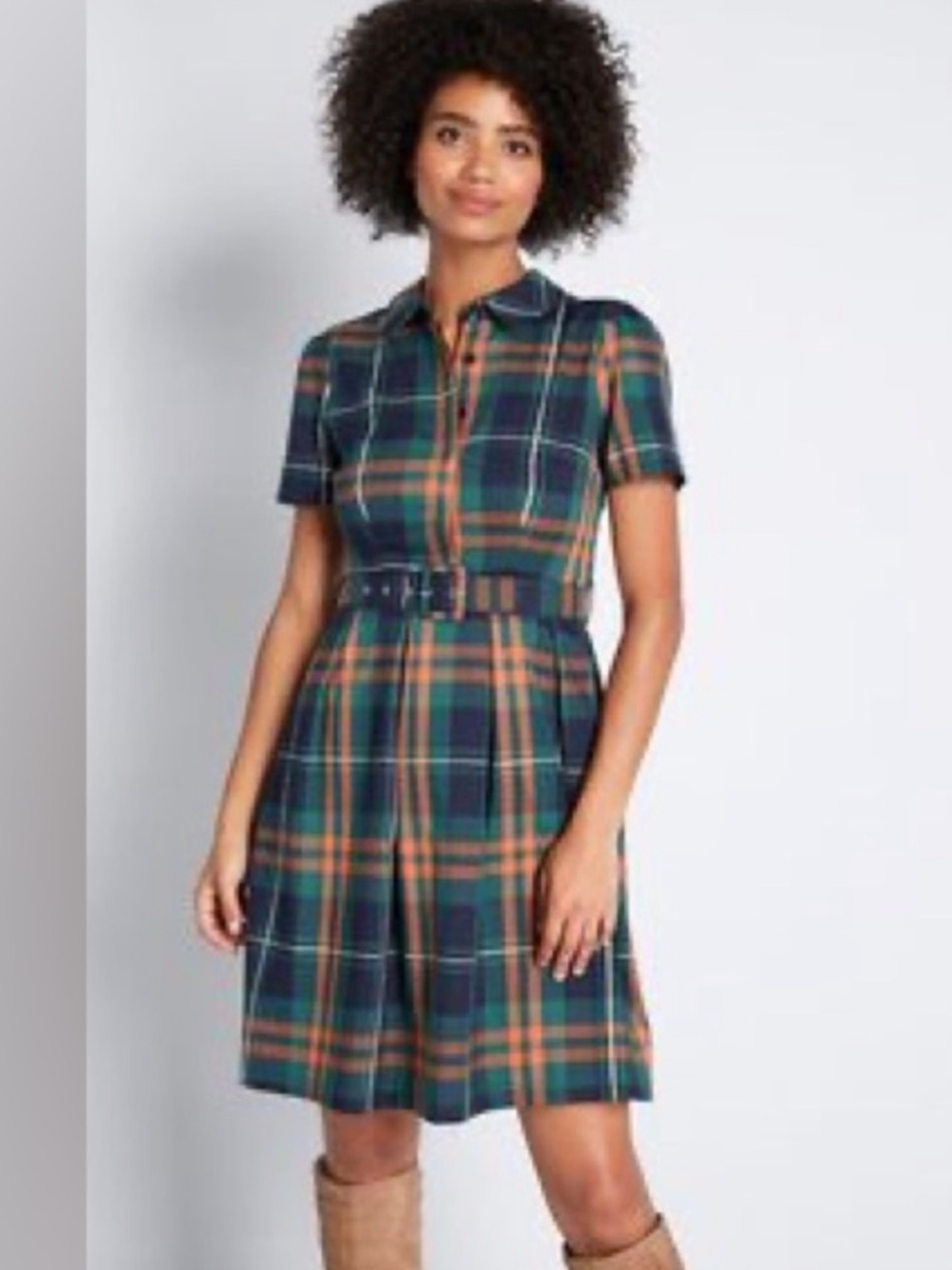 NWT! Modcloth / Liza Luxe "Can't Slow My Roll" Vintage Style Belted Shirt Dress!